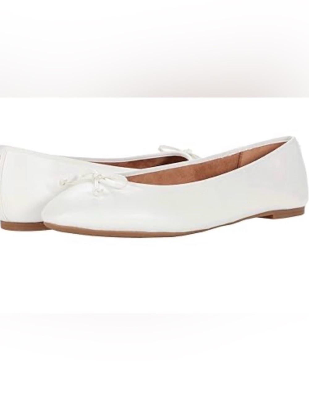 NWT Sam Edelman Cream Leather Ballet Flats with Bow- Size 8.5